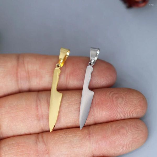 Collane a ciondolo 2pcs/coltello da chef molto semplice per bracciali collana artigianato di gioielli realizzando reperti fascino in acciaio inossidabile fatto a mano