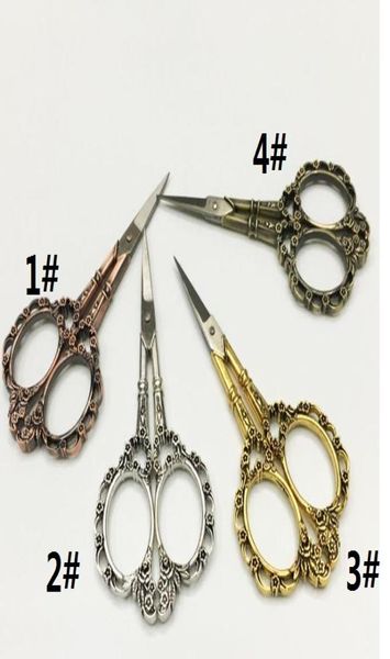 4 Cores Vintage Floral Pattern Scissors Costura Plum Blossom Tailor Scissor Scissors Antique Scissors Para Fabric Tool7763030