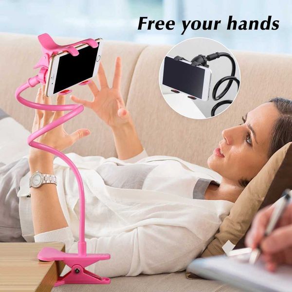 Celular montar suportes universais preguiçosos para celular suporte de mesa flexível mesa de mesa de mesa clipe de suporte ajustável suporte para iphone