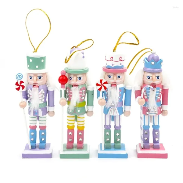 Weihnachtsdekorationen 12 cm Nussknacker Puppenschmuck Desktop Dekoration Cartoons Walnüsse Soldaten Band Puppen Miniaturen