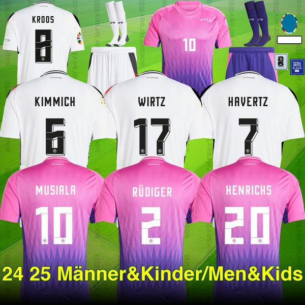 24 25 Musiala Havertz Musiala Kroos Fußballtrikot 2024 Euro -Pokal Germanys Nationalmannschaft Fußball -Fans -Player -Shirt 2025 Männer Kids Kit Home Away Gnabry