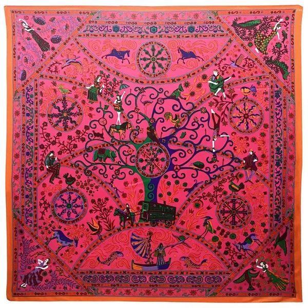 Lenços de 130 cm de seda lenço mulheres xales grandes fortuna estampa estam um quadrado bandana grande lenço feminino feminino feminina toalha de praia sjaal