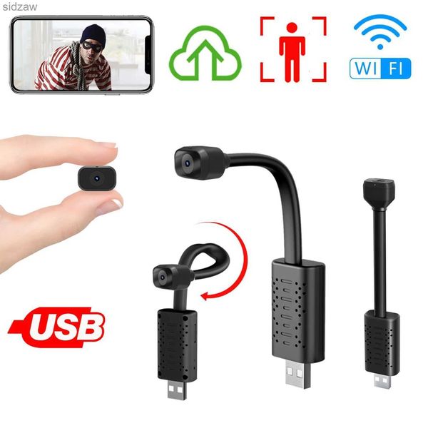 Mini Kameralar Mini WiFi USB Kamera HD Gece Görüşü IP Mini Kamera Gizli Video Kaydedi Kablosuz Gözetim Kamerası Gizli TF Kart WX