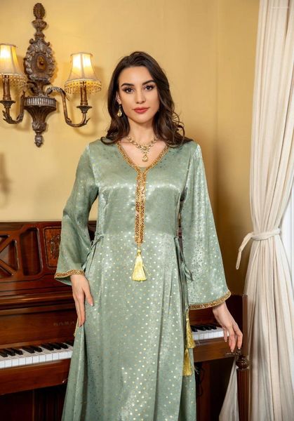 Abbigliamento etnico Velvet Abaya Muslim Fashion Women Diamond Maxi Dress Turchia Dubai Kaftan Cafan Eid Party Aubito Arabo Abete Jalabiya