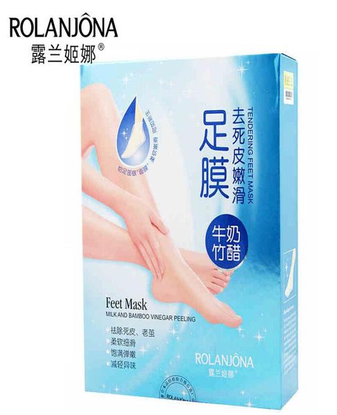 Rolanjona Feet Maske Maske Fußmilch und Bambusessig -Peeling Tending Masken Make -up Beauty Tools Schiff 10 Packs7532374