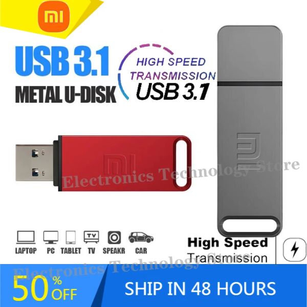 Unidades USB 3.1 Original 2024 Xiaomi U Disco OTG chips metal flash caneta acionamento 2 TB de grande capacidade 512g Memória flash 1 TB para laptop PC Presente