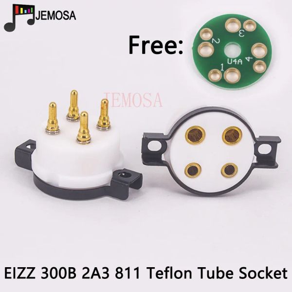 Amplificatore eizz teflon 4pins oro oro per 2a3 300b 274a 572b fu811electron tubo hifi audio aspirapolvere amplificatore