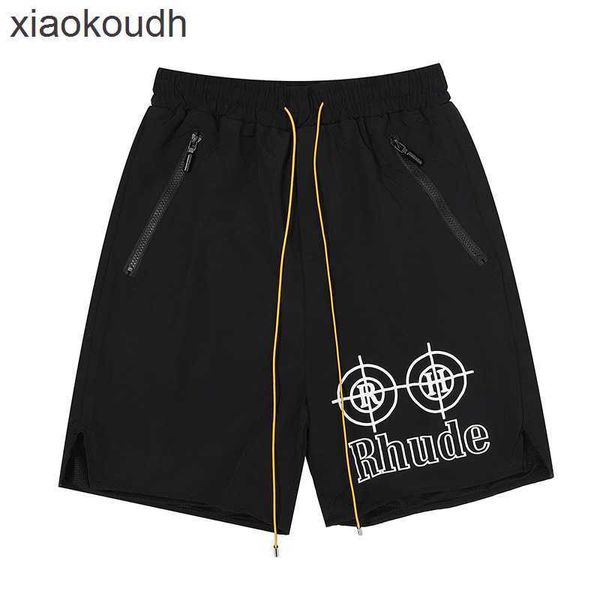 Rhude shorts de grife high -end para moda Quasi Heart Printed Mens Loose Casual Casual Sports Sports com etiquetas originais 1: 1