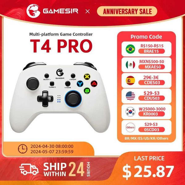 Gamesir T4 Pro Bluetooth Game Controller di gioco 2.4G Scheda di gioco wireless applicata a Nintendo Switch Apple Arcade MFI Gaming Android Telefono J240507