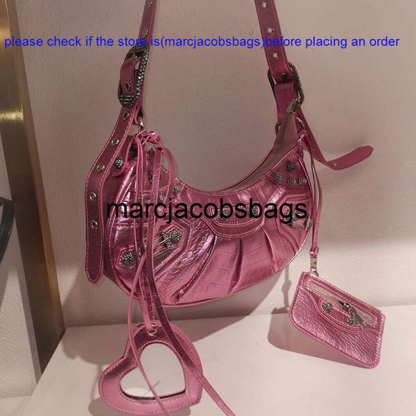 bolsa de sacola balencig saco de gaiola de moda le cagole saco de motocicleta bolsa de couro feminina titula de coração espelhado de amor letra vintage shinny cross body motociclo wh2d balencias