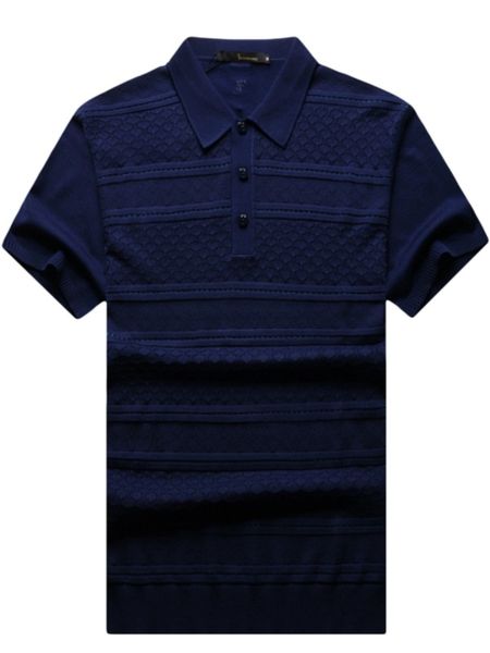 Men Polos bilionário Couture italiana Seda Lappel de seda Lappel respirável camiseta curta Camiseta de manga curta