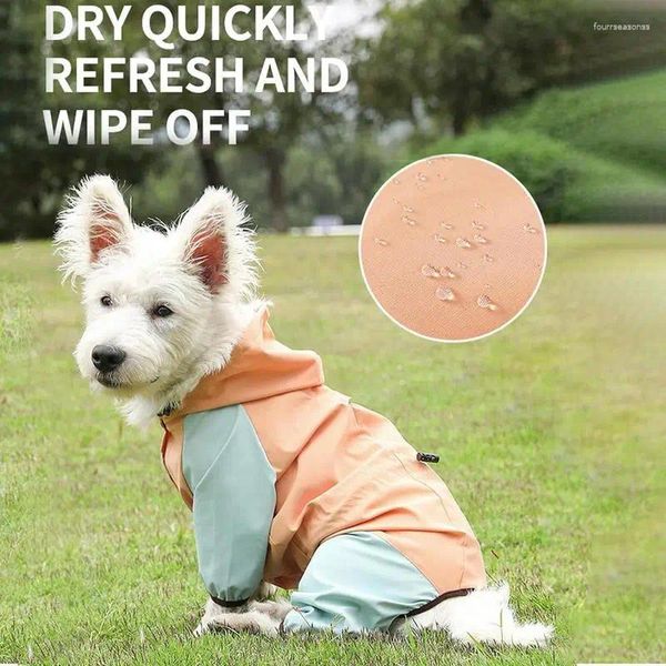 Aparel de cachorro Capa de chuva refletida com capuz com capuz ajustável Pet Breathable Rain Gear