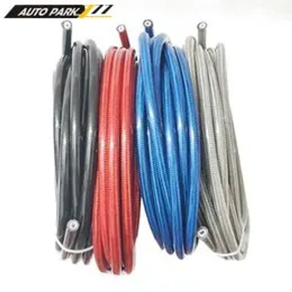 Ornamenti motociclette an3 5 m/lotto intrecciato in acciaio inossidabile in acciaio nylon freno tubo flessibile fluido idraulico tubo di freno ptfe tubo di carburante per olio di olio