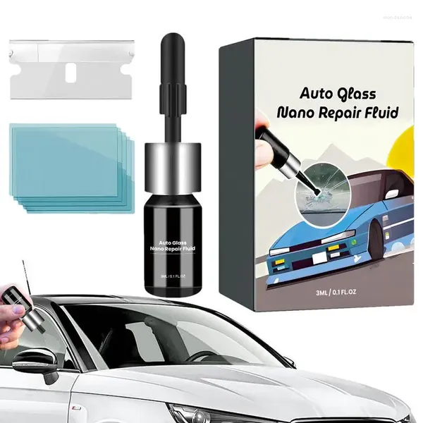 Soluções de lavagem de carro portátil Auto Windshield Reparo Kit da janela espelho de vidro cola de cola de cola de nano Fluid Acessório