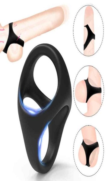 Nxy cockrings silicone pênis anel de aumento de brinquedos sexuais para homens ereção masculino scrotum retardado ejaculação galo de galo