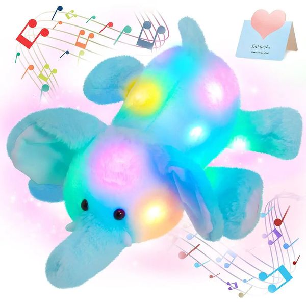 45 cm Blue Elephant LED LIGHT LIGHT UP INFORMAZIONE PERCHIE PETTUALI DI PUNNIMENTO ELEPHANT LUMINO LIGHING SUGGERIMENTI SEGUE PERSONE PER GIORNI PER RAGAZZE CAMI 240419