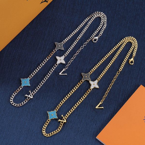 С коробки ювелирных ювелирных изделий для женщин для женщин Любите ожерелье синие серо