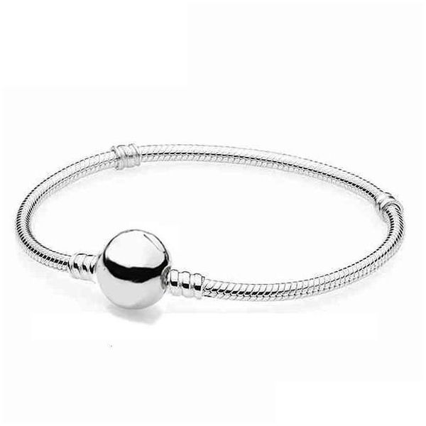 Braccialetti di fascino momenti rosa mti tre sottili serpenti sferico a sfera a chiusura a chiusura a baraccatura 925 sterling sier tallone goccia di gioielli fai -da -te dhior dh1ko