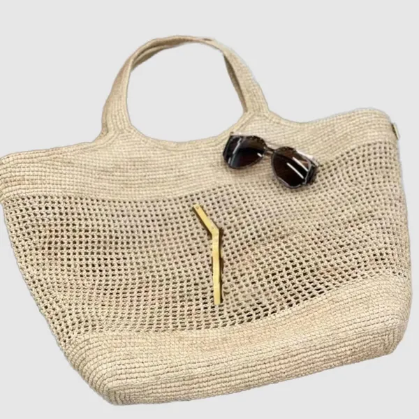 Bolsa de férias Bolsas de designer de alta qualidade Bolsas de bolsas de verão Staw para mulheres Borse ICare Maxi Beach ombro Bag Purecolor Raffias Luxuoso Te051 H4