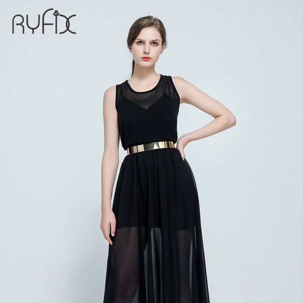 Women Punk Punk Full Metal Mirror Skinny Belt Wilet 2018 Metallic Gold Plate 3cm Wide Chains Lady Ceinture Sashes for Dresses Bl02-2 267Y