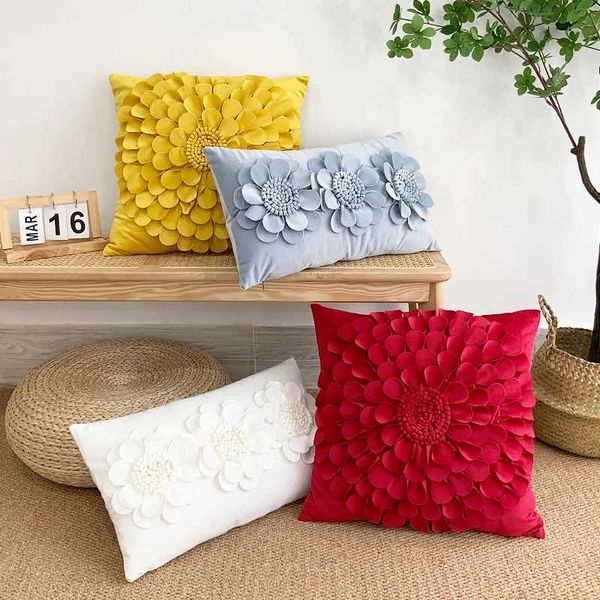 Подушка/декоративные новые хризантема броски 3D солнце цветочные подушка