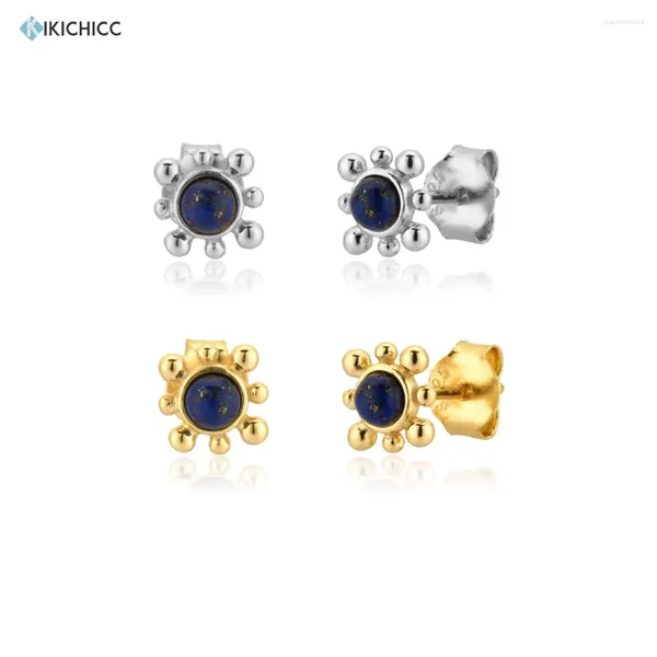 Orecchini per borchie Kikichicc 925 Sterling Silver Oreging Orening Blue Zircon Luxury Women Fashion Crystal Gioielli 2024 Clips