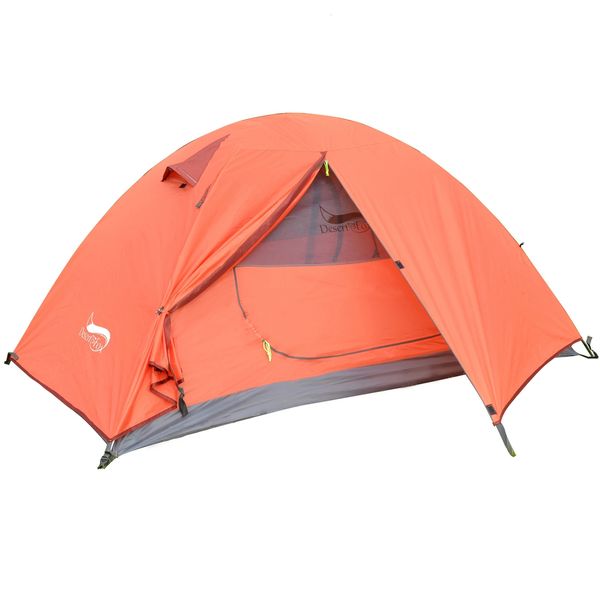 Tenda da campeggio in zaino per spogliatoio Desert Fox leggero 1-3 persona a doppio strato a doppio strato impermeabile pali in alluminio porta tende da viaggio 240507