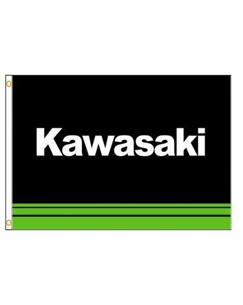 3x5fts Japan Kawasaki Motorrad Rennsport für Autokalage -Dekoration Banner2453575