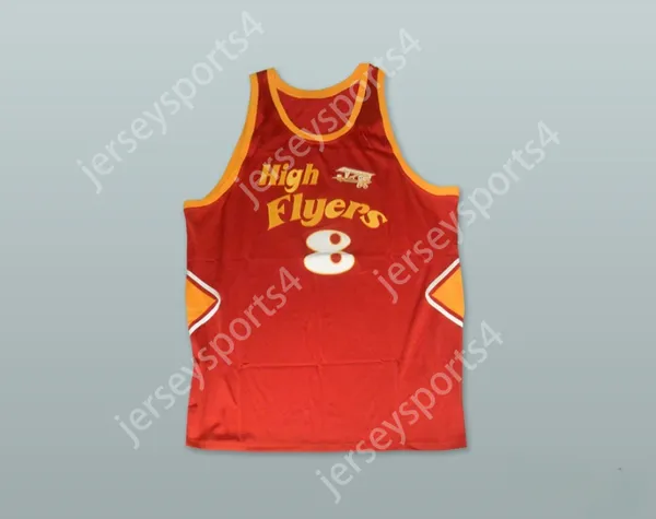 Custom Nay Mens Youth/Kids 1978 High Flyers 8 Red Basketball Top Top Shiteed S-6xl