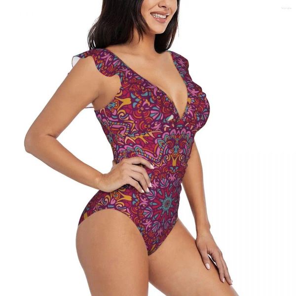 Mulheres de banho feminina Mulheres Sexy One peças Tire Tribal Tribal étnico colorido colorido Mandala Monokini Monokin