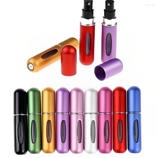 Bottiglie di stoccaggio 5pcs 5 ml Mini portatili portatili per profumi per profumi Riutilizzabile Pompa per un contenitore estetico Viaggio Atomizzatore Viaggio Atomizzatore Violato Atomizzatore Atomizzatore