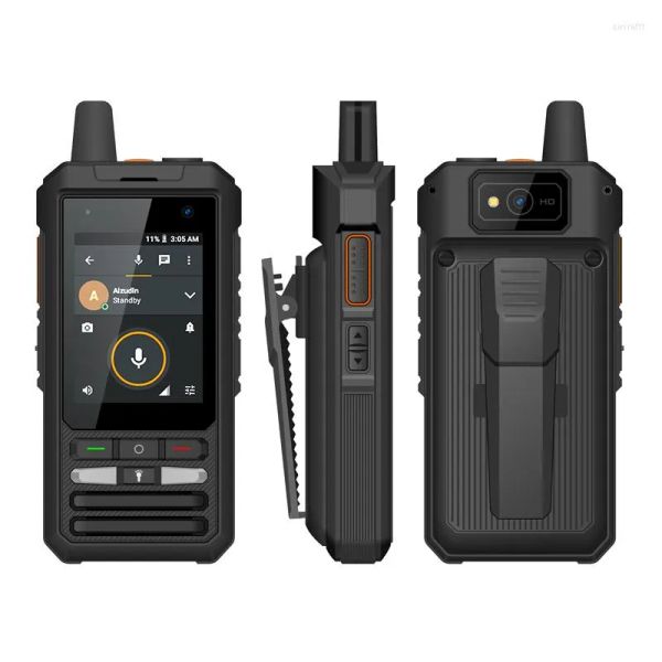 Talkie walkie talkie anysecu w8 4g network radio Android 8.1Mobile Telefono GPS WiFi Blue Tooth Lampad SOS 5300Mah Batteria IP66 IPTROUROF