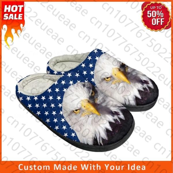 Slippers USA Flag America Red Blue Blue Home Home Cotton Custom Mens Womens Sandal