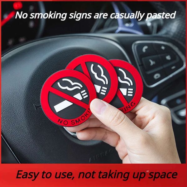 Aggiornamento senza fumo Styling Round Red Sign Adesile in vinile Uso per l'auto Business Door Accessori automobilistici universali