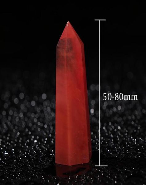 3PC NEU NEW natürliche seltene rote Quarzkristall Eintägliche Zauberstab