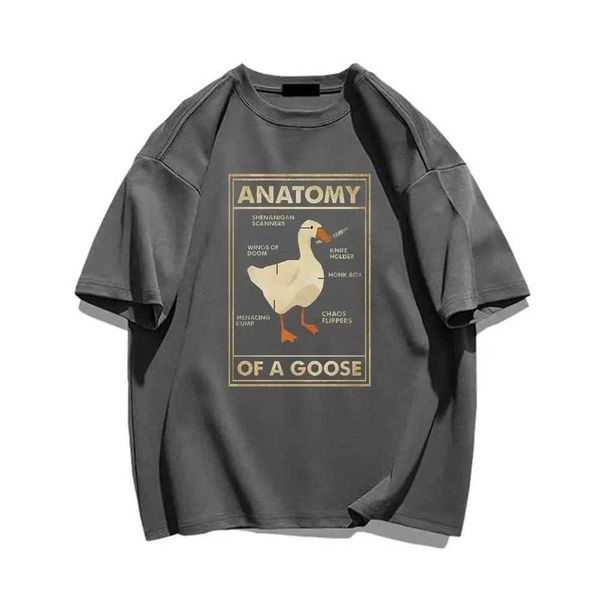 Frauen T-Shirt Anatomy Funny Duck Graphic Gamer Retro Mens Black T-Shirt Gothic Herren T-Shirt Ullzang Street Plus Größe Womens T-Shirt D240507