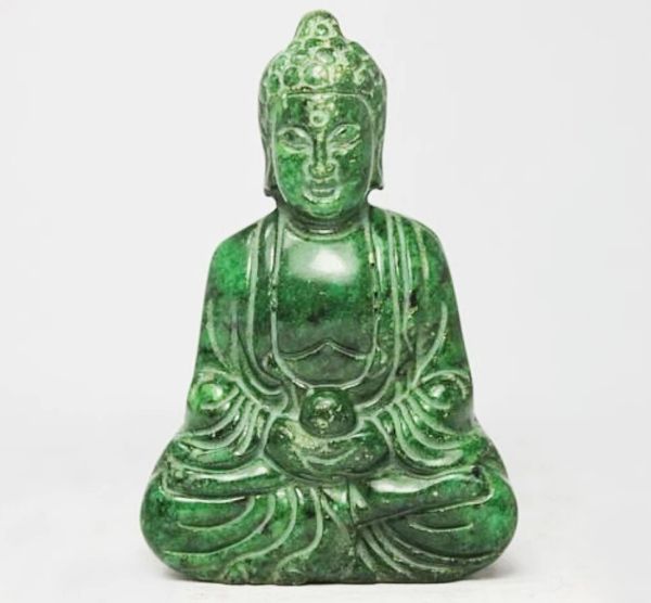 Esculturas chinesas esculturas em escultura buda estátua de jade verde velha