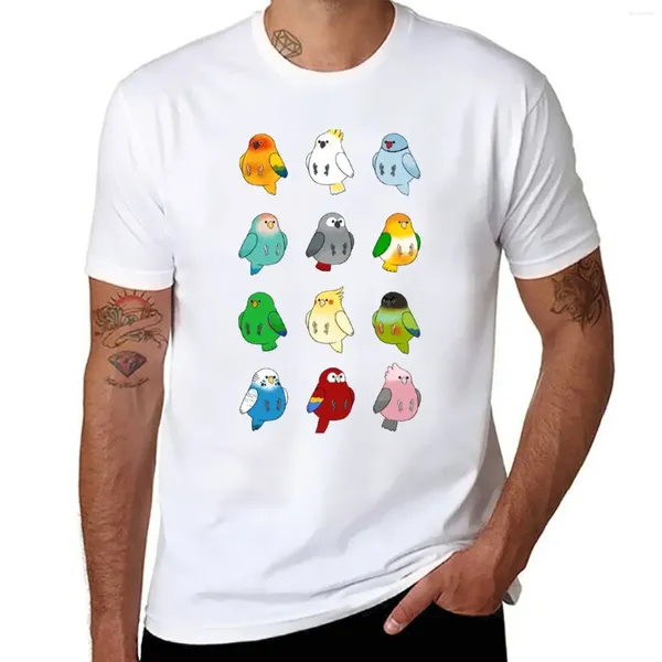 Men's Polos Birds of a Feather T-shirt Funnys fofos tops masculinos gráficos