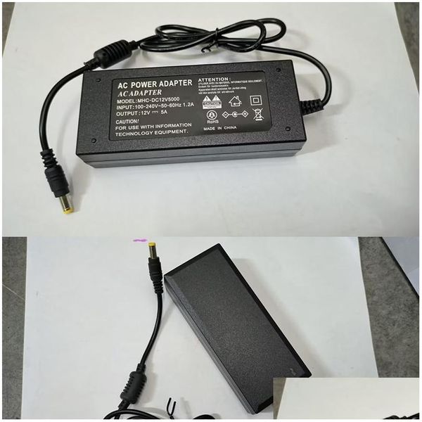 Aydınlatma Transformatörleri Besleme Güç Adaptörü AC100-240V-DC 12V 1A 2A 3A 5A 6A 8A 10A 20a Eu UK UK AU Plug Bırakma Işıkları Erişim DHOK5