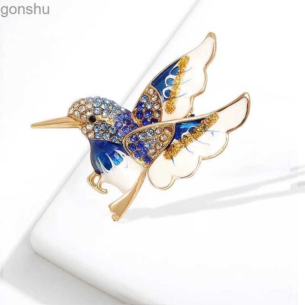 Pins Spettali colorati rostone colibrì petto creativo design uccello torace per le donne accessori per le donne regalo wx