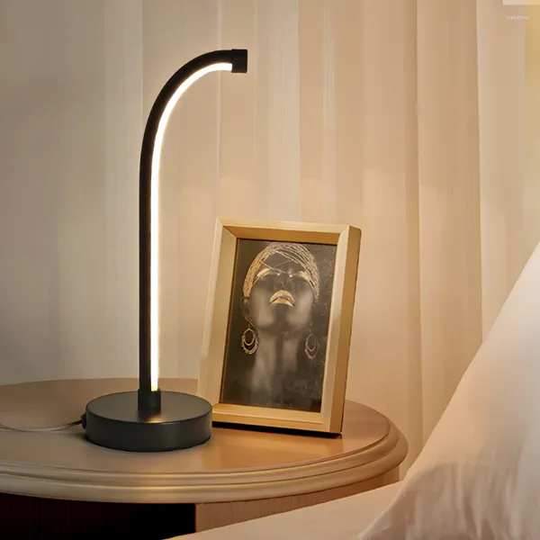 Lampade da tavolo USB LAMPAGGIO Plug-in Touch Switch Atmosfera della camera da letto Atmosfera Decoraggi Regolabile può cambiare 3 colori