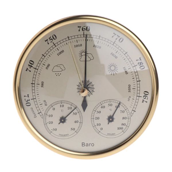 Messgeräte 13 cm hängende Wetterstation Barometer -Thermometer Hygrometer 3 in 1 Gauge Haushaltstemperaturfeuchtigkeitsdruckmesser