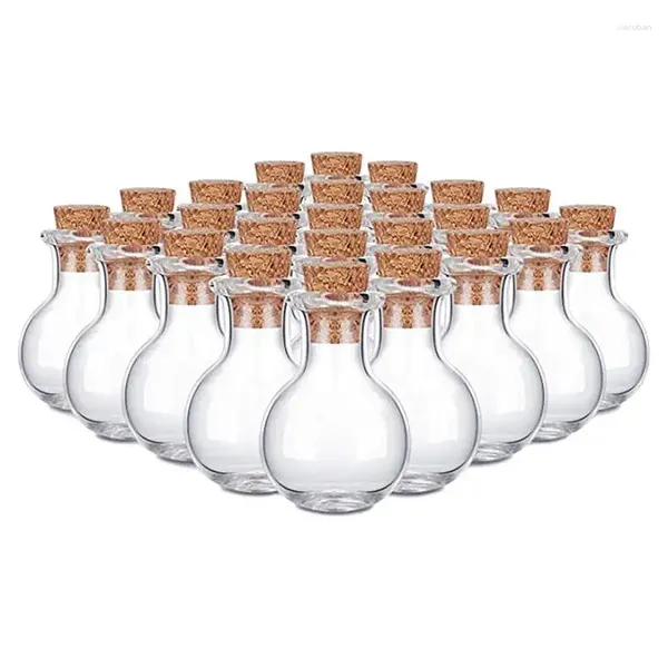 Bottiglie di stoccaggio vetro Wishing Bottle 10pcs Mini con in legno Messaggio di barattoli piccoli per decorazioni per bomboniere