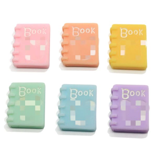 Miniature Colorful Pastel Diary Book Cabochons Flatback Books Resin Charms Accessori per gioielli di moda fai -da -te