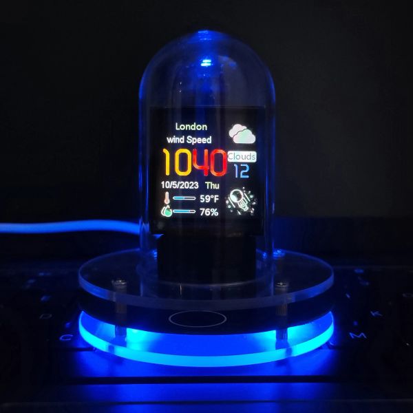 Uhren Cyberpunk Style Glow Tube Clock Smart WiFi Automatische Aktualisierung Digital Computer Desktop Orament RGB Farbbildschirm Dekoration