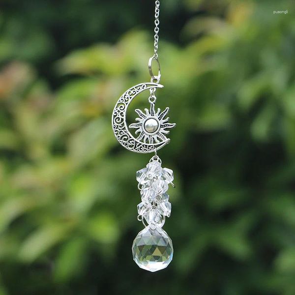 Садовые украшения Suncatcher Crystal Prism Ball Moon Sun Rainbow Catcher Внутренний витринный автомобиль подвесной подарок украшения