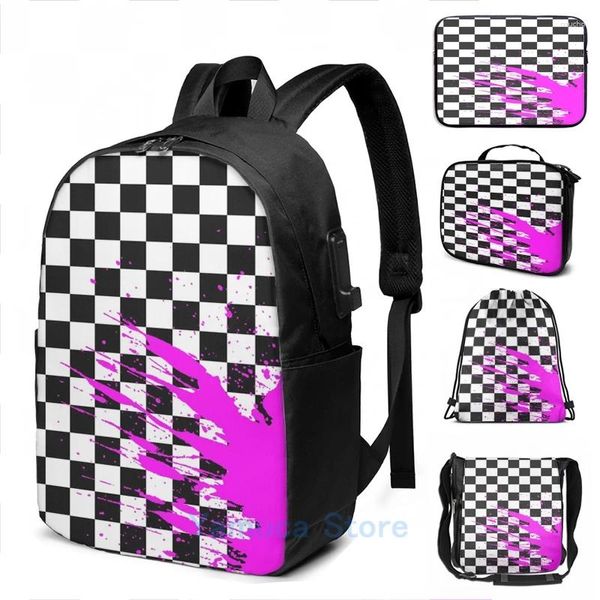 Zaino Funny Print Graphic Stampa di ispirazione Kokichi USB Charge School Borse Women Bag Travel Laptop