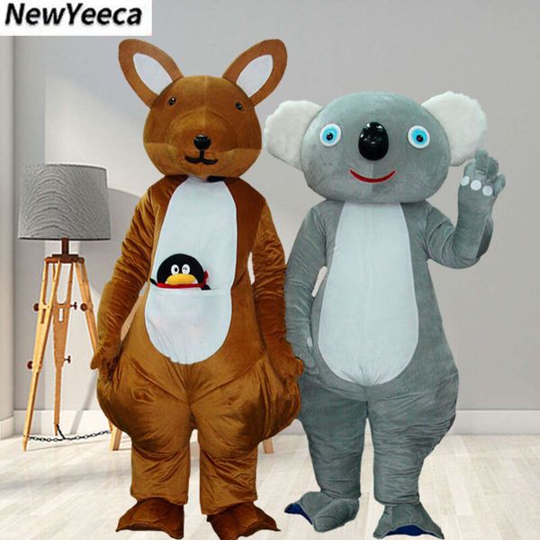 Trajes de mascote adorável fantasia de kangaroo mascote halloween traje sofisticado traje koala festa de aniversário personalizada para adulto