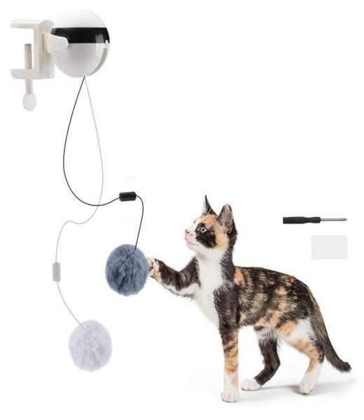 Elektrische automatische Hebelbewegung Katzenspielzeug Interaktives Puzzle Smart Pet Cat Teaser Ball Pet Supply Hebel Toys LJ2012258952768