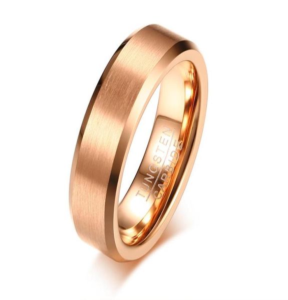 Gravur 6mm Roségold Tungsten Carbid Ring Mode Hochzeits -Verlobungsband Mattes Finish KOMPORT Fit US Size 8128980718